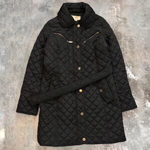 Black & Gold Michael Kors Quilted Coat. Size Medium